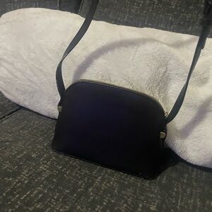 Small black leather crossbody bag